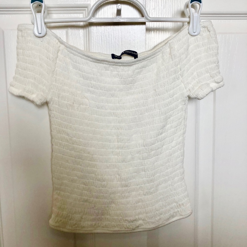 Brandy Melville Off the Shoulder White Shirt